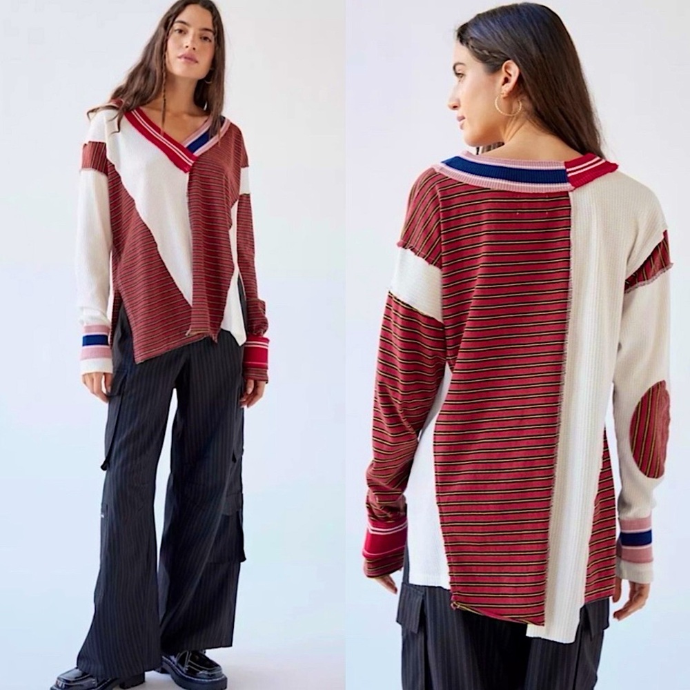 Urban Outfitters BDG Frazer Spliced Slouchy Sweater